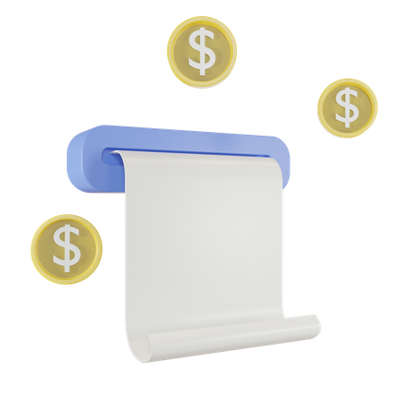 Bill Receipt  3D Icon