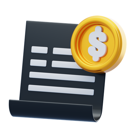 Bill Receipt  3D Icon
