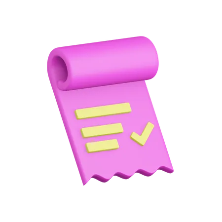 Bill Receipt  3D Illustration