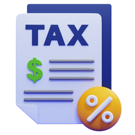 Bill Tax  3D Icon