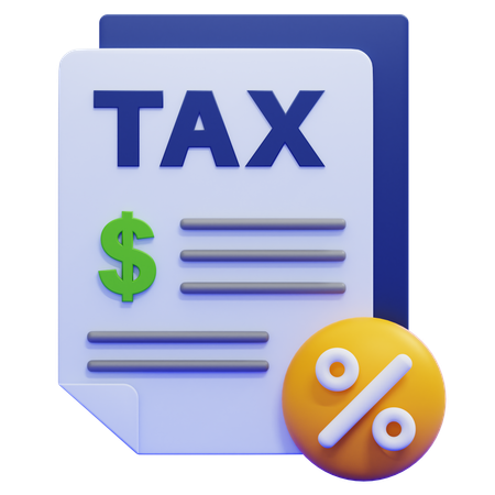 Bill Tax  3D Icon