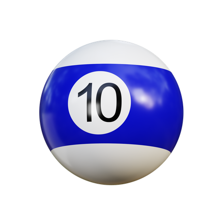 Boule de billard 10  3D Icon