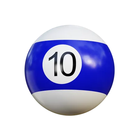 Boule de billard 10  3D Icon