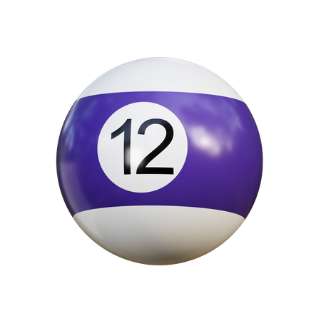 Boule de billard 12  3D Icon