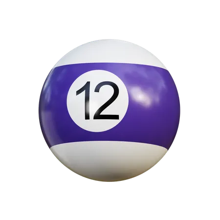 Boule de billard 12  3D Icon