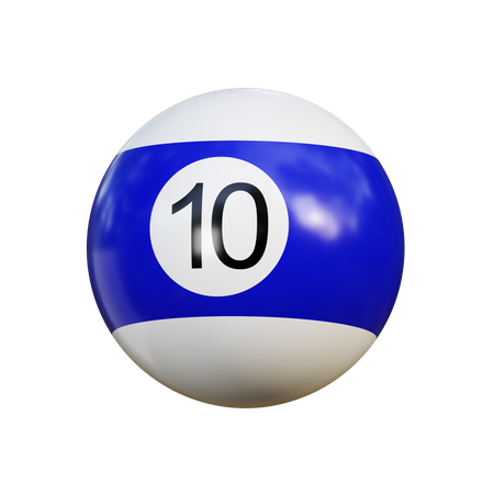 Billardkugel 10  3D Icon