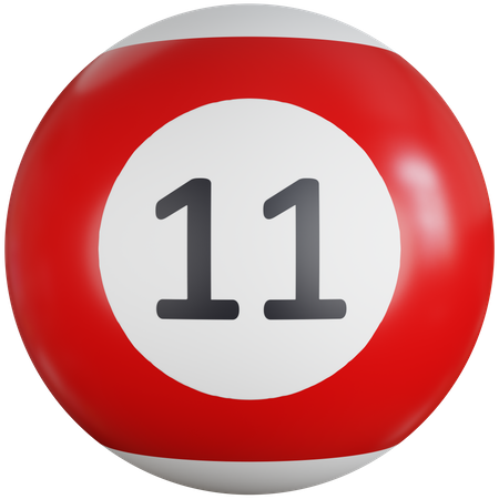 Billardkugel mit der Nummer elf  3D Icon