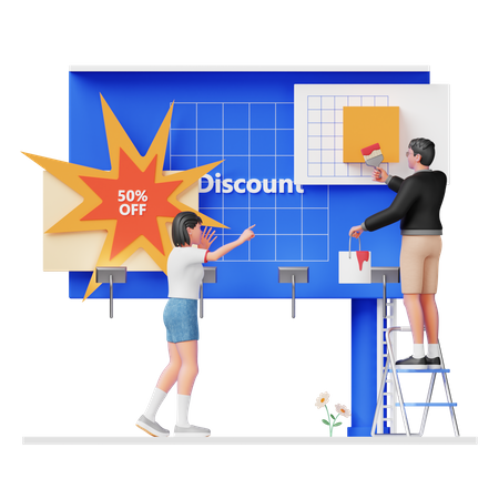 Billboard Ads Design  3D Illustration