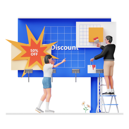 Billboard Ads Design  3D Illustration