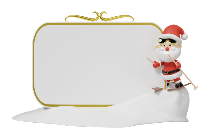 Billboards With Santa Claus  3D Illustration