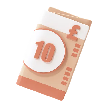 Billet de 10 livres  3D Icon