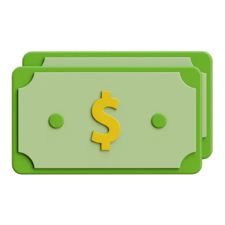 Billet de banque en dollars  3D Icon