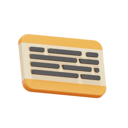 Billet de train  3D Icon