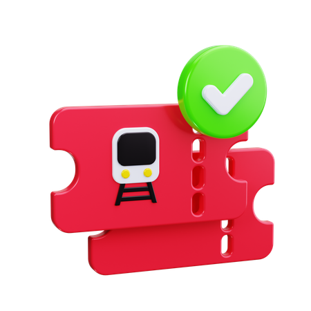 Billet de train  3D Icon