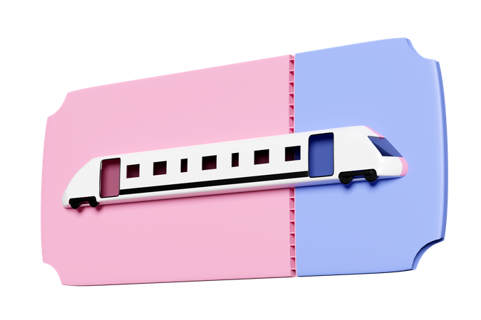 Billet de train  3D Icon