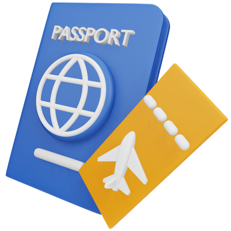 Billet de passeport  3D Icon