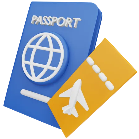 Billet de passeport  3D Icon