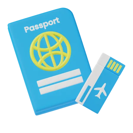 Billet de passeport  3D Icon