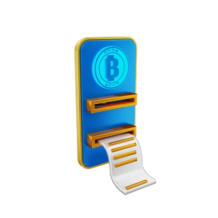 Billete de bitcoin en línea  3D Illustration