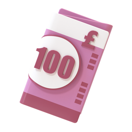 Billete de 100 libras  3D Icon