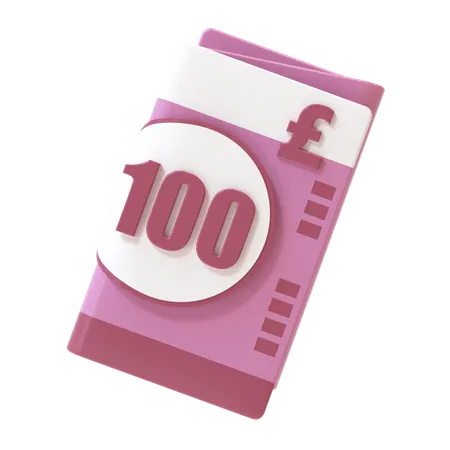 Billete de 100 libras  3D Icon