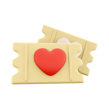 Billete de amor  3D Icon