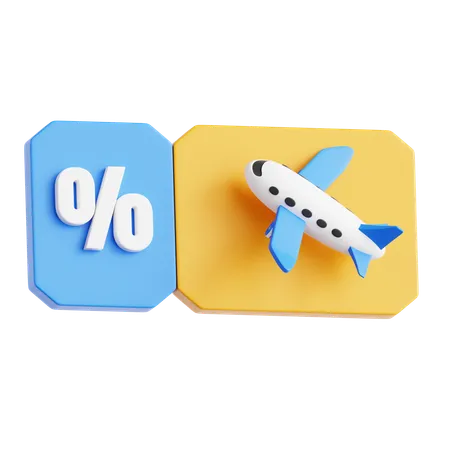 Billete de avión  3D Icon