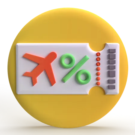 Boleto de avión  3D Icon