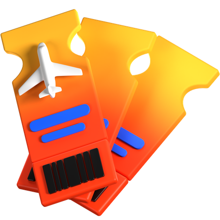 Billete de avión  3D Icon