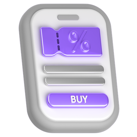 Billete de descuento  Ícono 3D