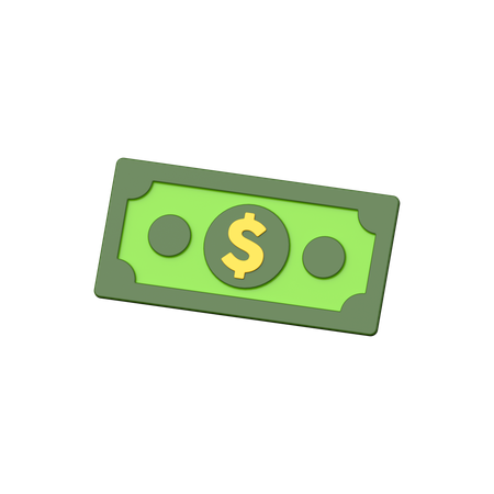 Billete de un dólar  3D Icon