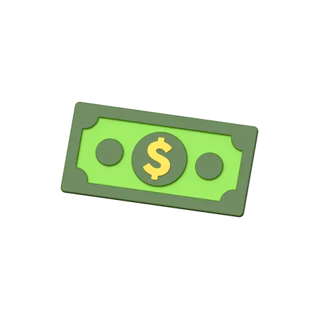 Billete de un dólar  3D Icon