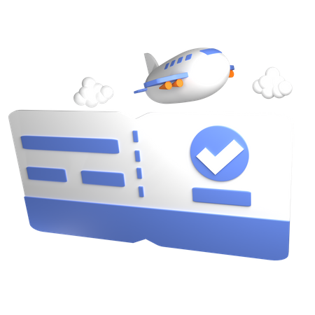 Billete de avión  3D Icon