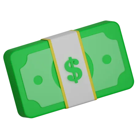 Billete de dólar dinero  3D Icon
