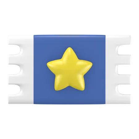 Boleto estrella  3D Icon