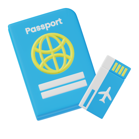 Billete de pasaporte  3D Icon