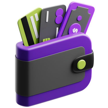 Billetera  3D Icon