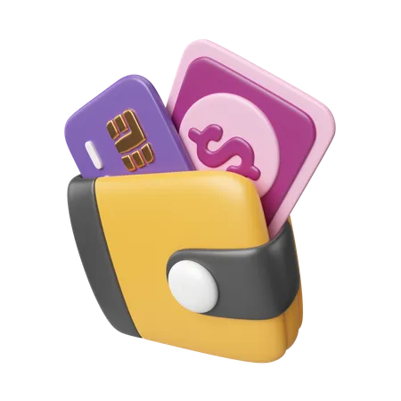 Billetera  3D Icon