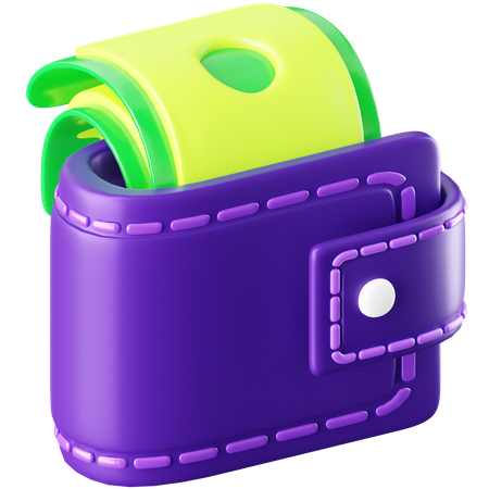 Billetera  3D Icon