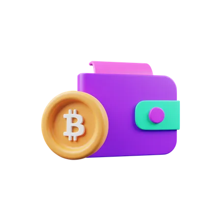 Billetera Bitcoin  3D Illustration