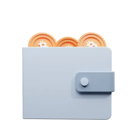 Billetera Bitcoin  3D Illustration