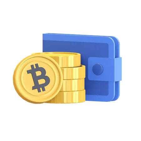 Billetera Bitcoin  3D Illustration