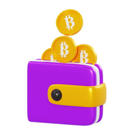 Billetera Bitcoin  3D Illustration