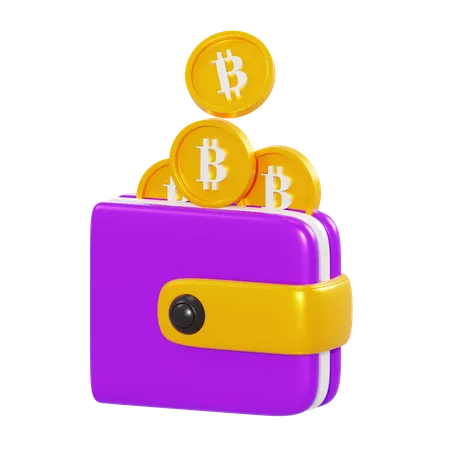 Billetera Bitcoin  3D Illustration