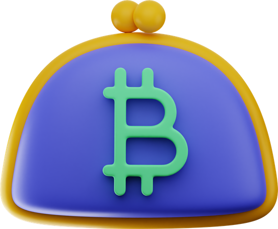 Billetera Bitcoin  3D Illustration