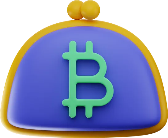 Billetera Bitcoin  3D Illustration