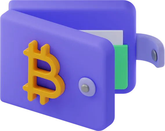 Billetera Bitcoin  3D Illustration