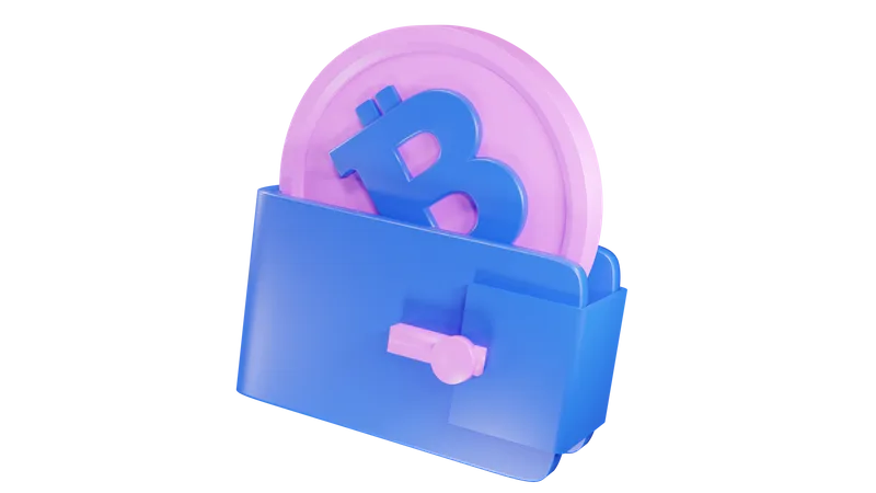 Icono 3 D De Bitcoin Wallet En Color De Tono Duo 3D Icon