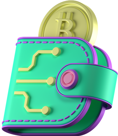 Billetera Bitcoin  3D Icon