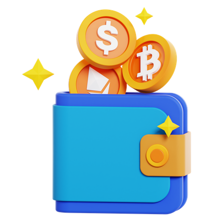 Billetera de criptomonedas  3D Icon